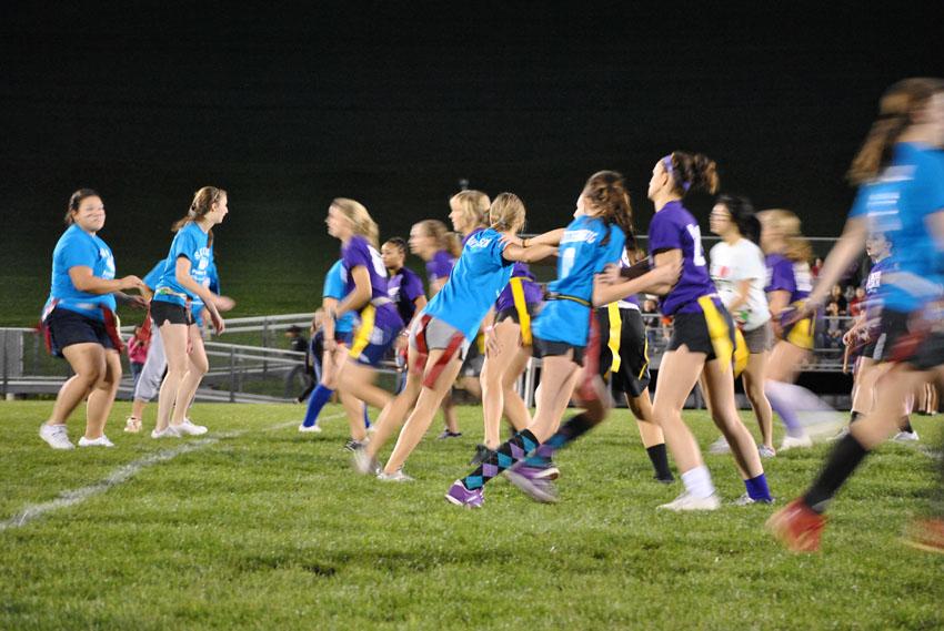 Junior and and senior girls play annual powder puff game