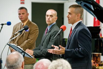 The three candidates for Sheriff debate earlier this year. Image via kevin2011sheriff.com