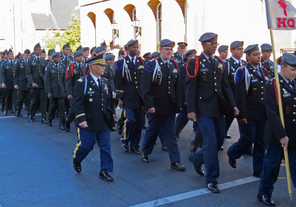 The JROTC marched alongside the band this past Sunday.