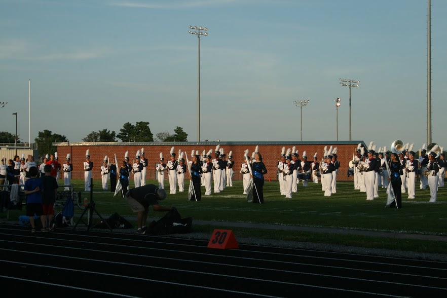 HHS Marching Band takes to the field for their halftime show.