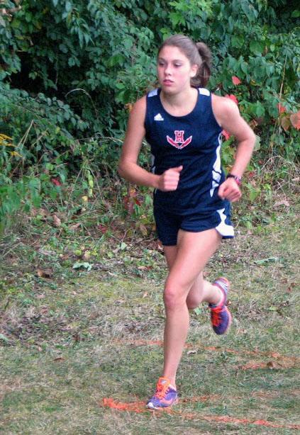 Senior Nicole Downey races at Thomas Harrison Middle School on September 17. Photo by Randee Rose Joven.
