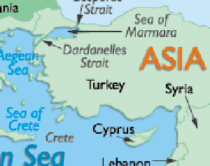 Turkey on the world map.