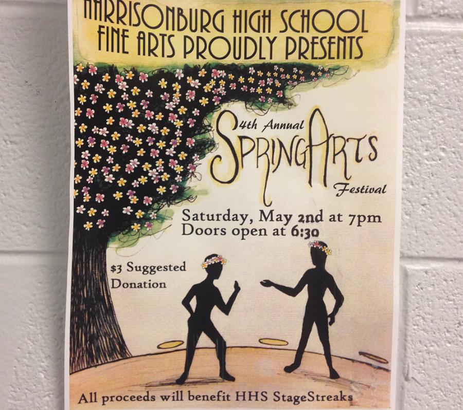The poster for SpringArts was designed by senior Merrill Harmison.