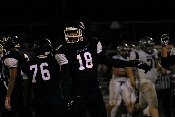 HHS player yells towards the sidelines.