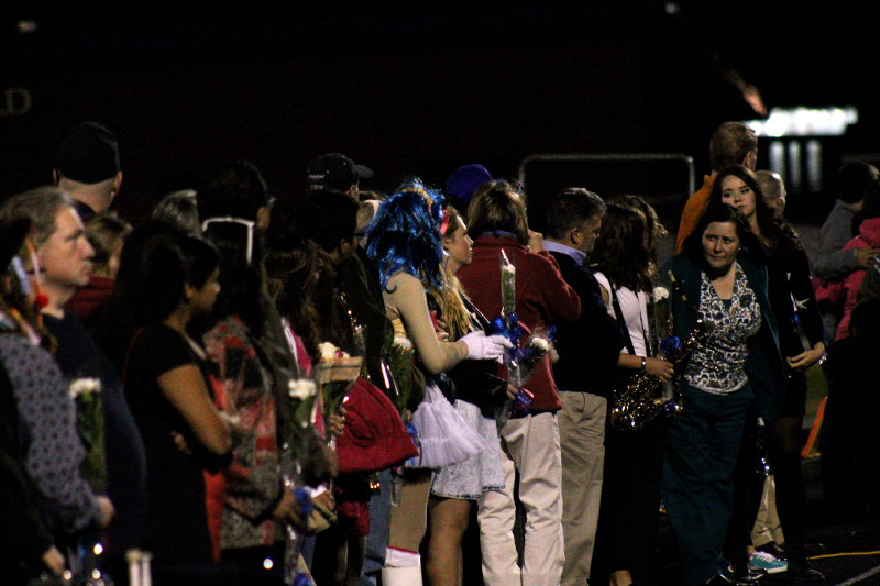 Senior band members stand for "Senior Night".