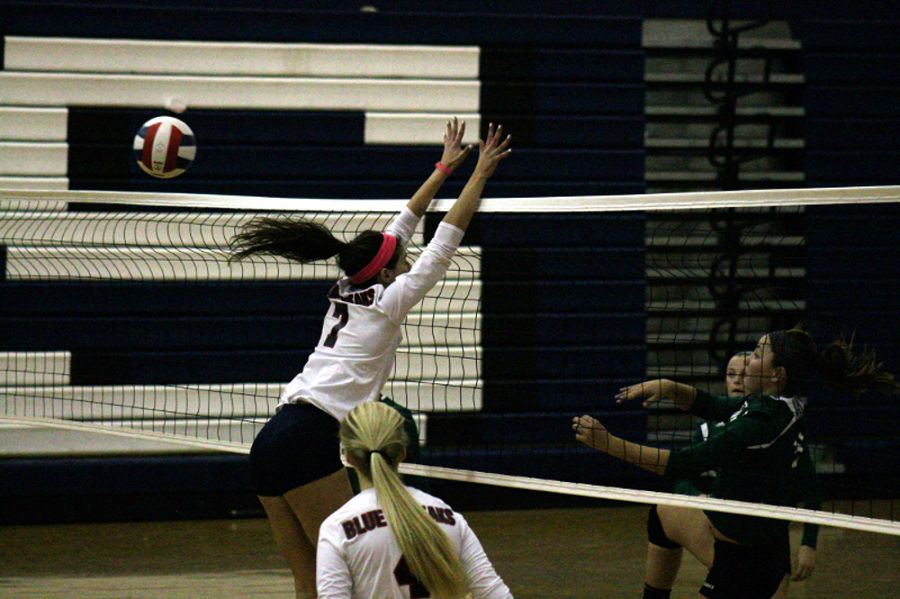 Senior Faith Runnels goes for the ball.