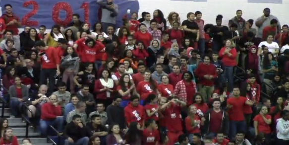 The senior class was on their feet for a majority of the rally. 