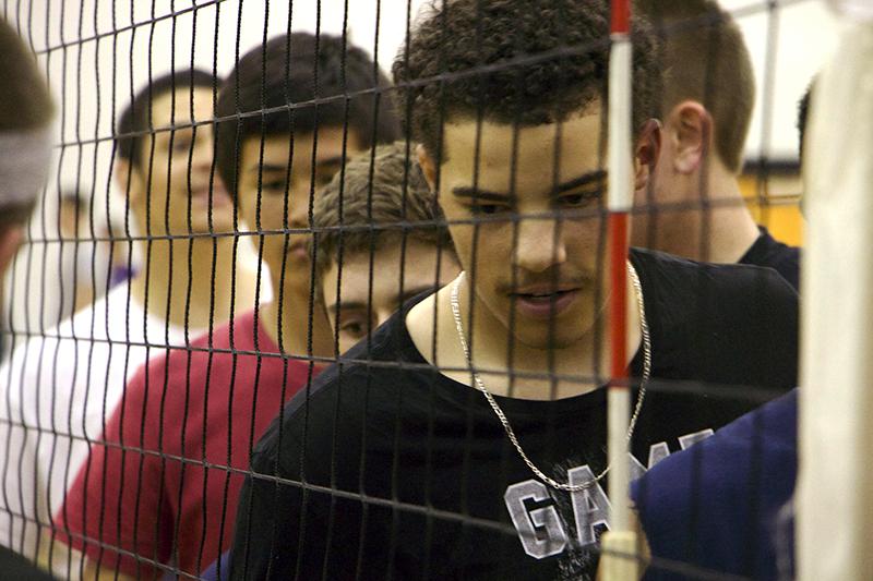 Junior Malachi Simmons shakes hands after the junior HHS team beat the Knights of Turner Ashby 2 sets to 0. The junior team went on to loose later in the tournament.