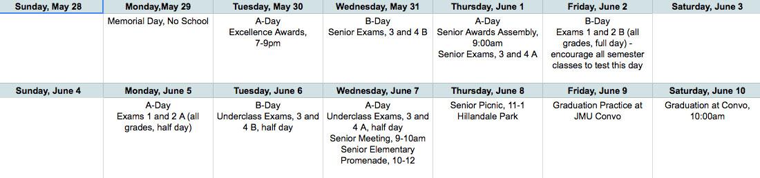 The+Harrisonburg+High+School+exam+schedule