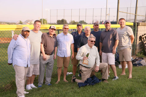 All members of the 1992 streaks baseball team who could attend Friday’s reunion pose for a photo.