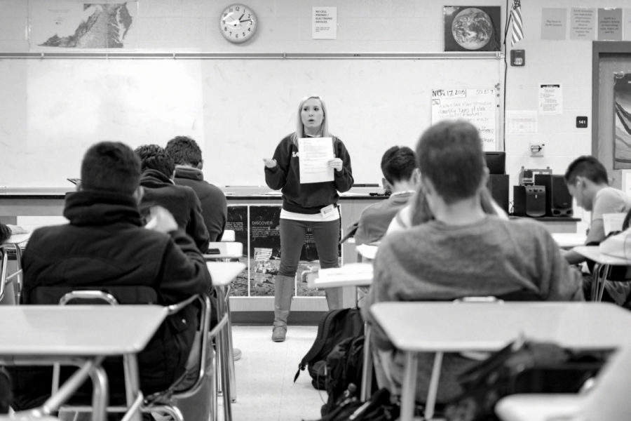 Walton ventures into Wolchak's classroom as she presents her lesson in Earth Science.