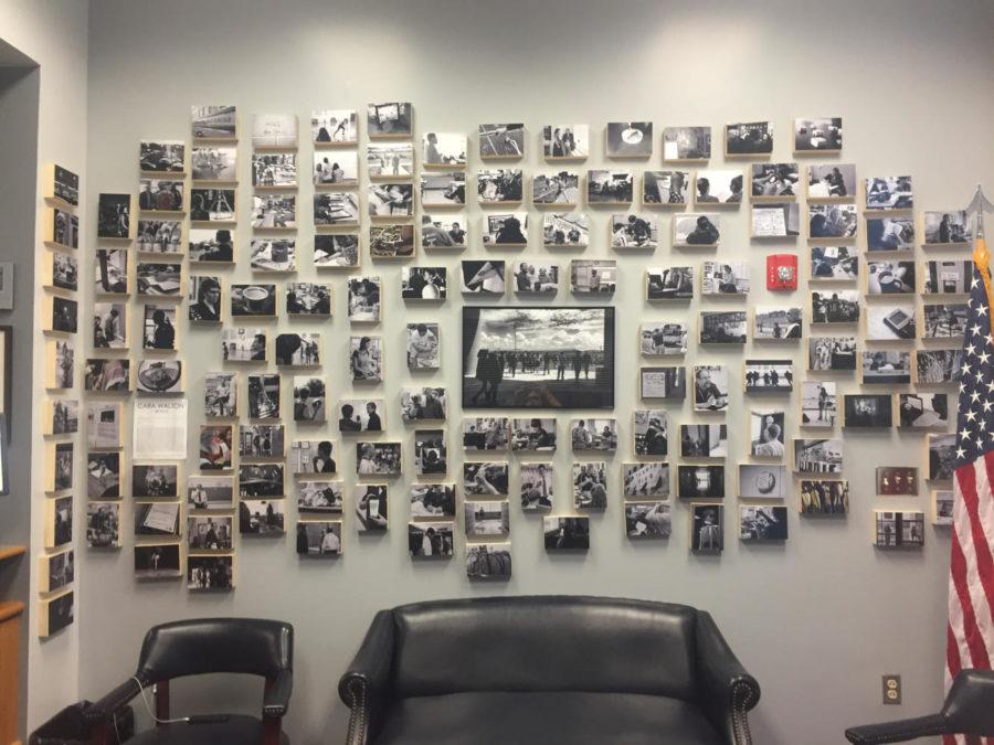 Part of Walton's 180 Day project hangs in the front office for students, staff and visitors to see.