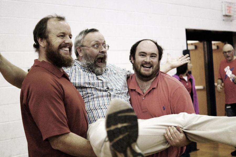 Walton captures the enthusiastic bond between Social Studies teachers Blair, Tueting and Livick.