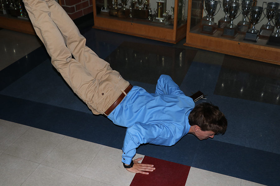 Senior Josh Wilson shows off his dance moves.