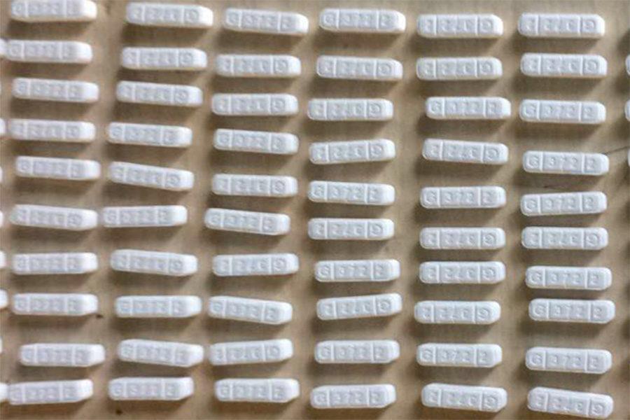 A small portion of the 79 Xanax bars that Jones used that resulted in him passing out.
