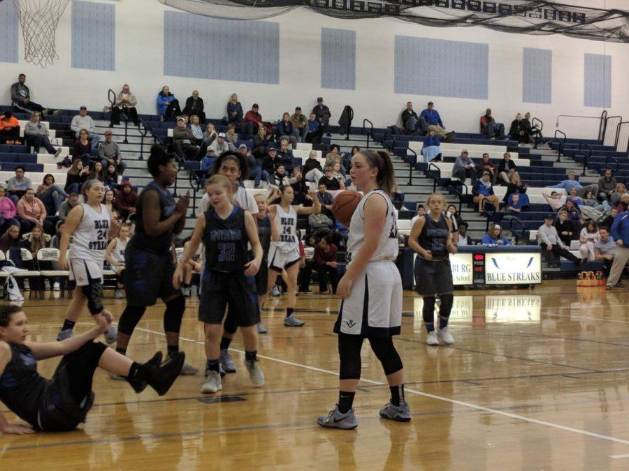 The Streaks finish up a play against the Blazers during the Feb. 1 basketball game