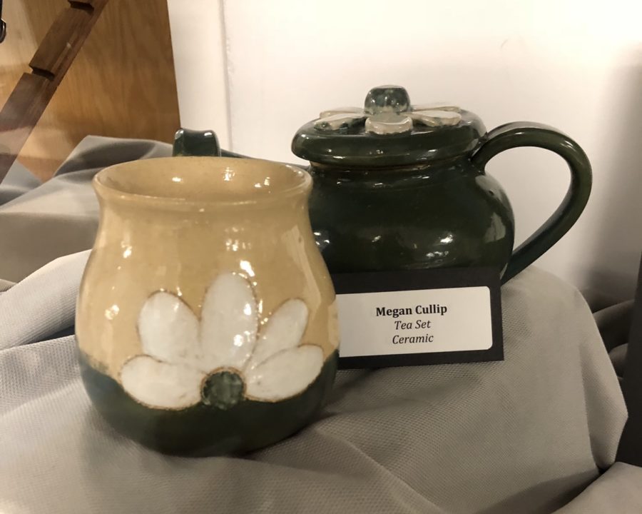 First-year science teacher Megan Cullips ceramic pieces are titled Tea Set. 