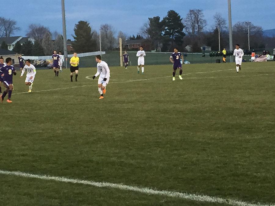 Boys varsity soccer goes against Wayesboro. 