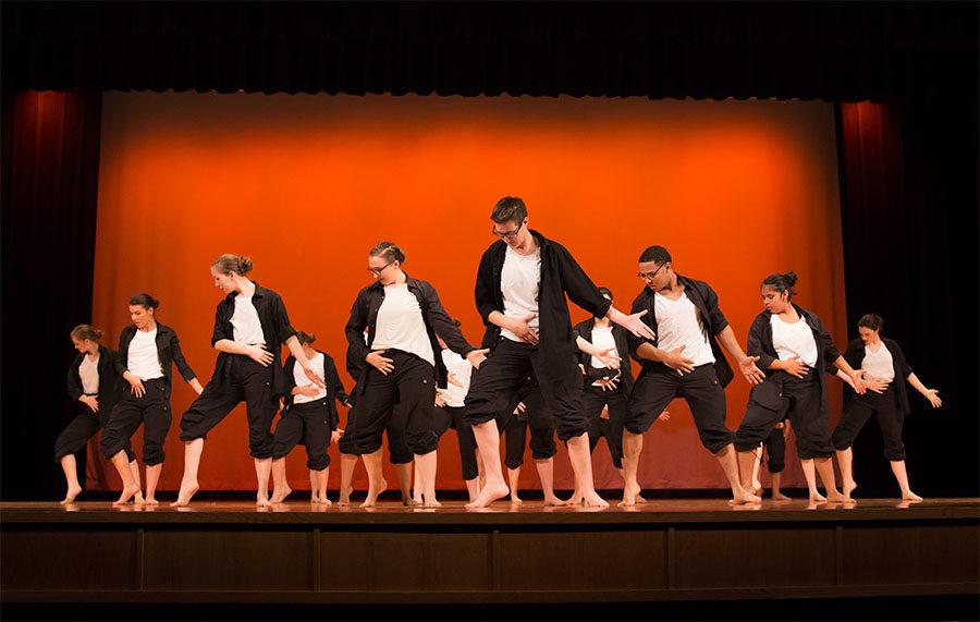 HHS+dancers+posing+for+their+final+piece+of+the+night%2C+Michael+Jackson+Medley.+