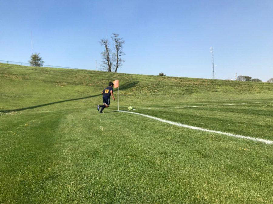 Thomas Harrison gets a corner shot after Skyline takes the ball out. 

