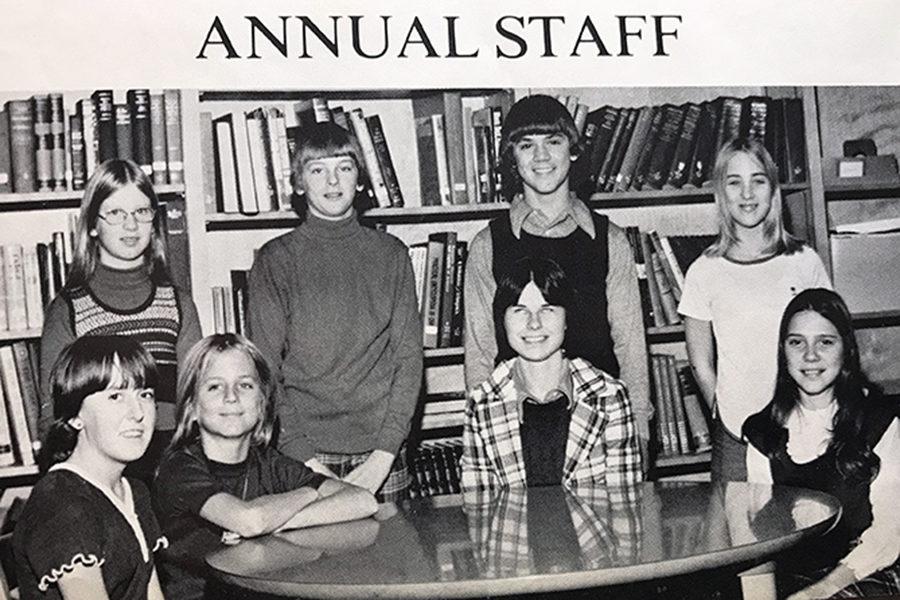 Mary Inge (second from right, bottom row) has been teaching for 27 years. This photo was taken out of technology teacher Diana Flicks seventh grade yearbook.