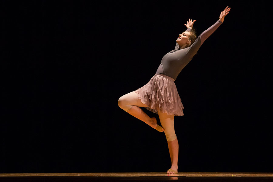 Senior Jane Wyatt performing her piece
