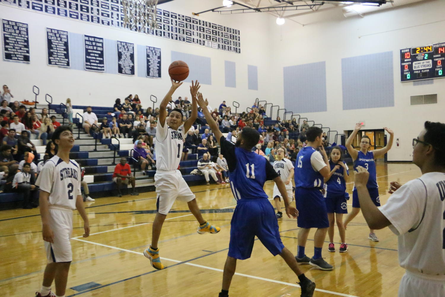 Harrisonburg puts up a shot against Spotswood. To see more photos from the game, check back in a few days.