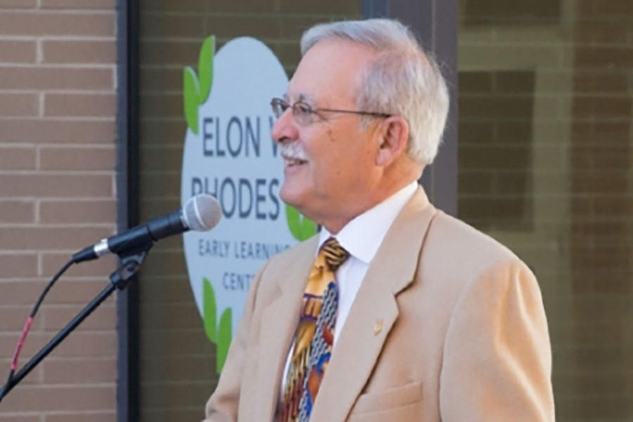 School Board Vice Chair Andy Kohen speaks at the dedication of the Elon Rhodes Early Learning Center. “There is no better investment that a community makes than investing in its children,” Kohen said.