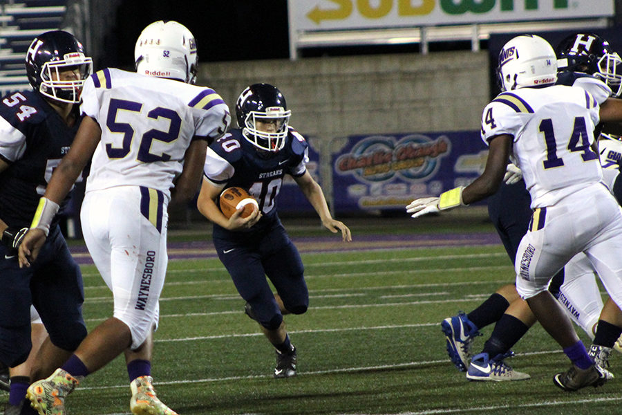 Sophomore Xander Collazo plays in the Streaks game against Waynesboro earlier this year. “Knowing that I will play a lot next year, I enjoy the limited time I get this year,” Collazo said.