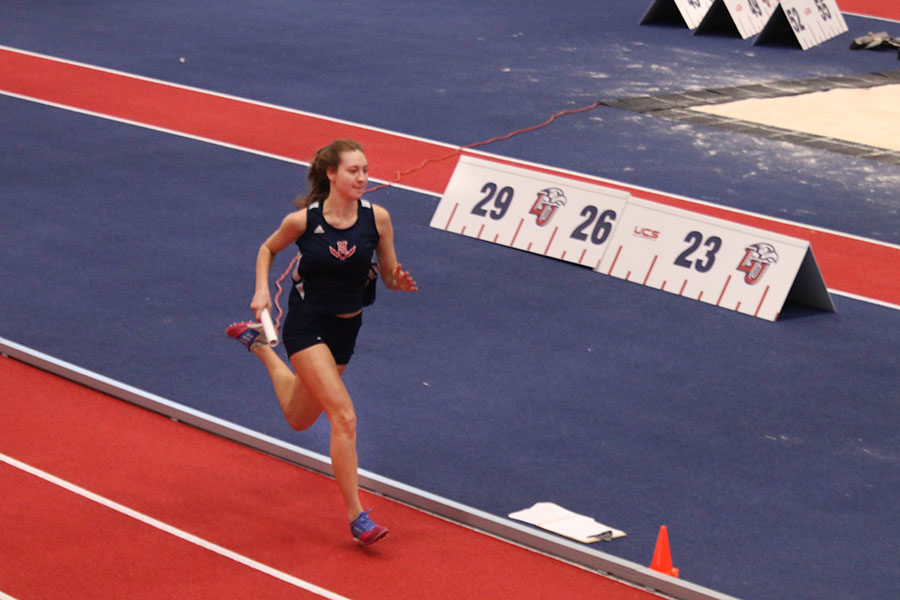 Harper competes in the 2017 regional indoor track meet. After graduating from HHS last year, Harper went on to run at Roanoke College.