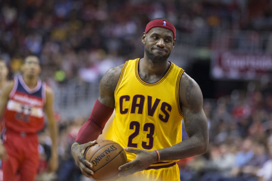 LeBron James of the Cleveland Cavaliers in a game against the Washington Wizards at Verizon Center on November 21, 2014.