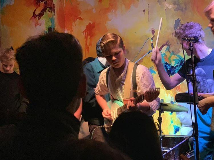 Junior Leif McCoy performs at Clementine Cafe during a sold out concert by Low Volume on Jan. 5. McCoys band, then known as The Governeers, opened for Low Volume.