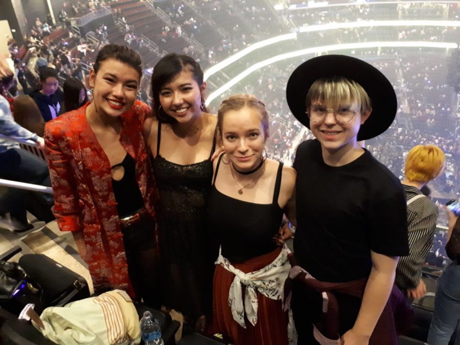 Senior Marena Benton attends a BTS concert with her three friends Julia Inouye, Anne Penrod and Val Hantke.  