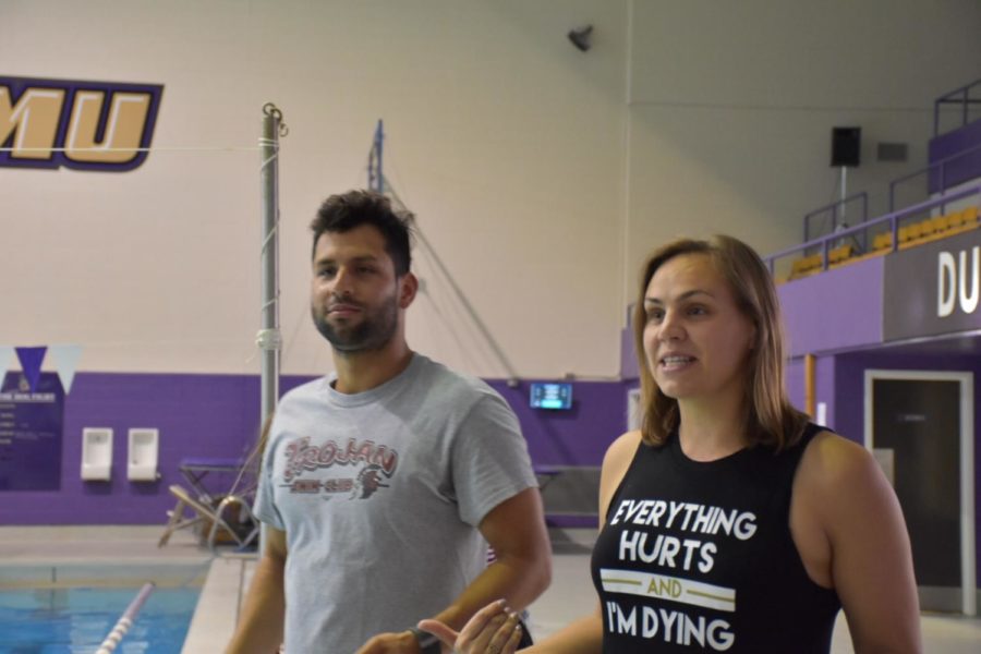 Raminta Dvariskyte Pinzon with her husband Omar Pinzon instruct the team for warm ups.