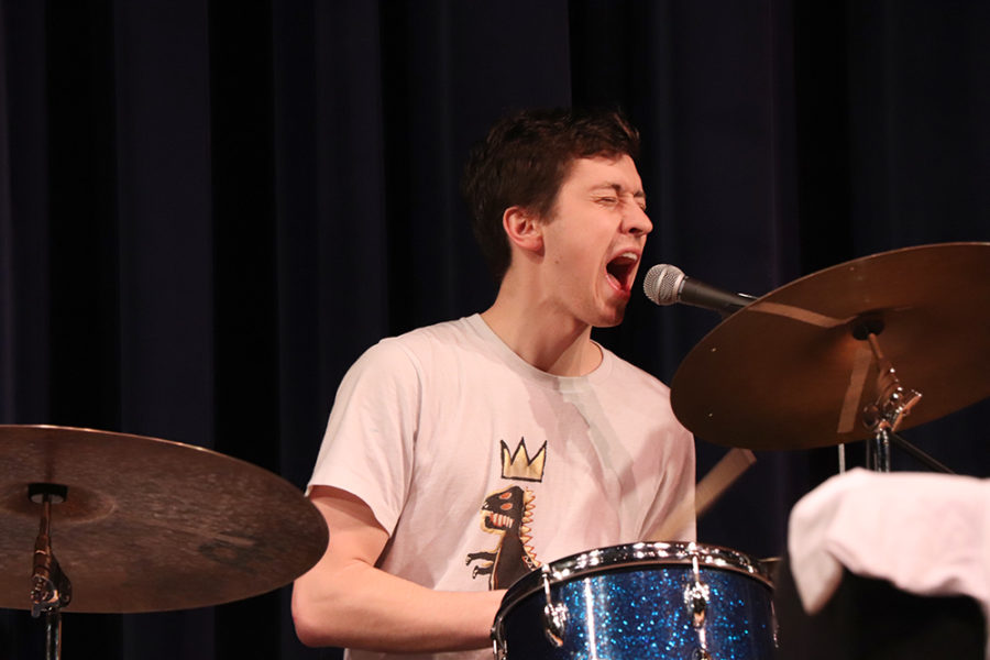Matt Bent takes lead vocals and drumming during the climax of one song.
