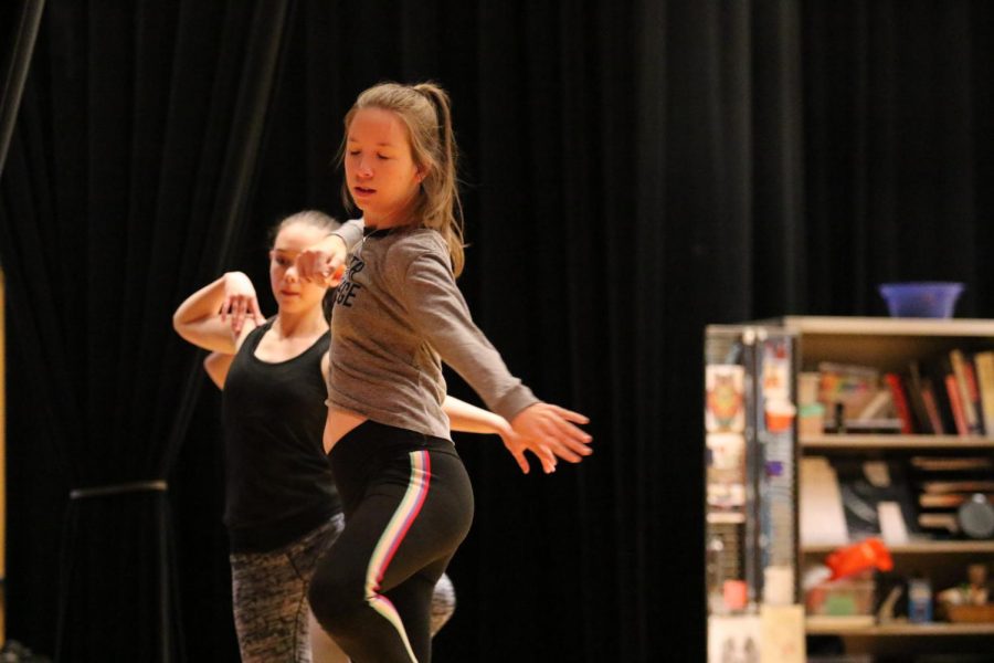 Senior Julia Lawton practices during her Dance Company class. 