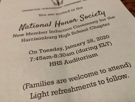 Students who were accepted into the NHS received an invitation to the induction ceremony  Jan. 28 where they will officially become members. 