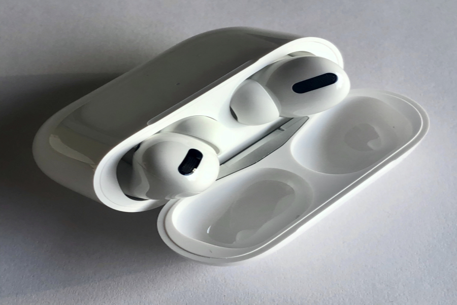 The+new+Airpod+Pros+showcased+inside+their+pod.+They+currently+retail+for+%24249.00+on+the+Apple+website.+