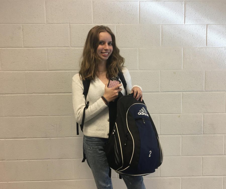 Freshman+Jolie+Sallah+is+a+dual+sport+athlete+who+carries+two+bags+around+at+school.