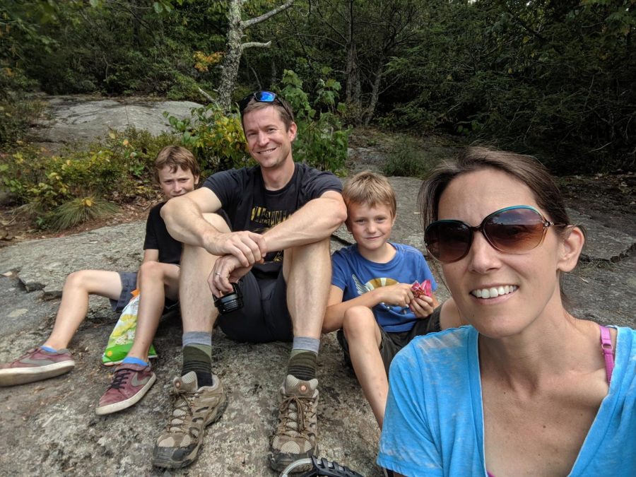 Guidance Counselor Christy Norment takes a group picture of her and her family after a hike.