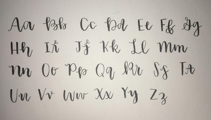 7. The whole uppercase and lowercase alphabet that can be used to practice your own calligraphy. 