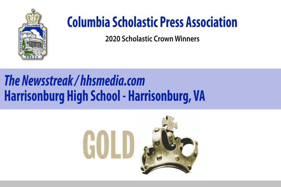 The+Columbia+Scholastic+Press+Association+awarded++the+Newsstreak+with+a+Gold+Crown+Award.+The+award+ceremony+was+live+streamed+on+March+20%2C+2020.+