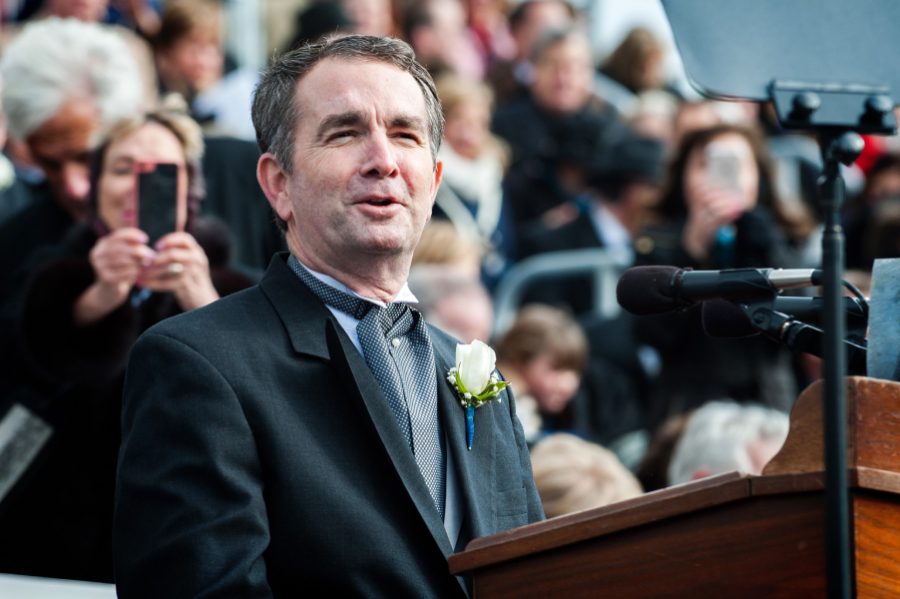 Va. Governor Ralph Northam gives his inaugaral speech on January 20, 2018. 