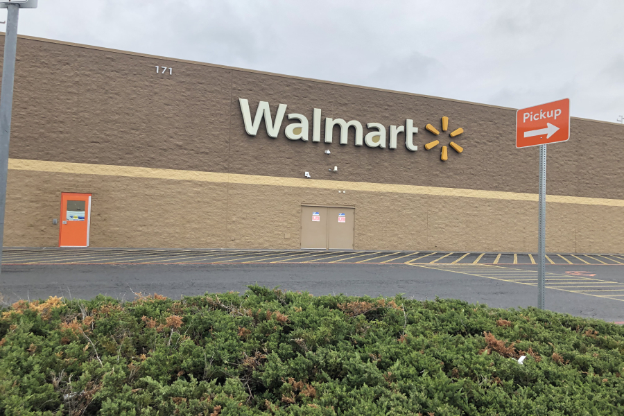 The+sign+for+Walmart+on+171+Burgess+Road+in+Harrisonburg%2C+Va.+