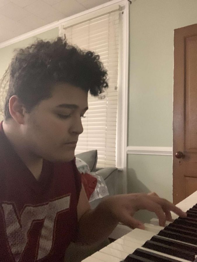 Sophomore Dominic Feilds spends his time playing the piano. I enjoy the escape and I appreciate being able to express myself in a creative way, Fields said. 