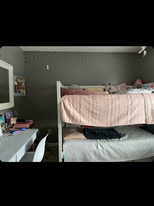In Martinez-Alvarezs room, she also added bunk beds, a mirror, and a desk.