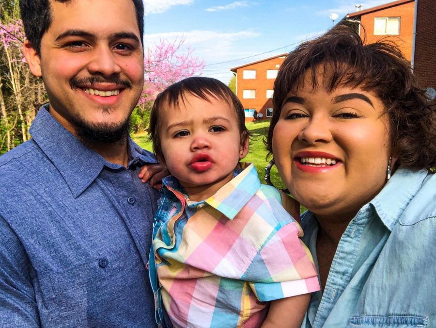 From left to right, Allens boyfriend Edward Santiago and her have lived together for the past two years. After testing positive for COVID-19 last month, Allen has taken precautions to protect her son, Lyam Santiago (middle) and her boyfriend while they all have been living under the same roof. 