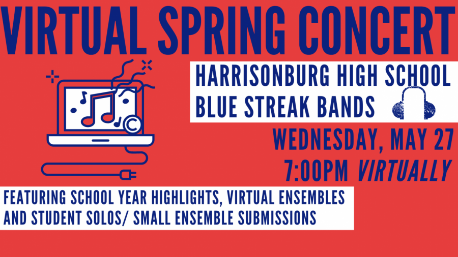 The flier for the Virtual Spring Band Concert. 