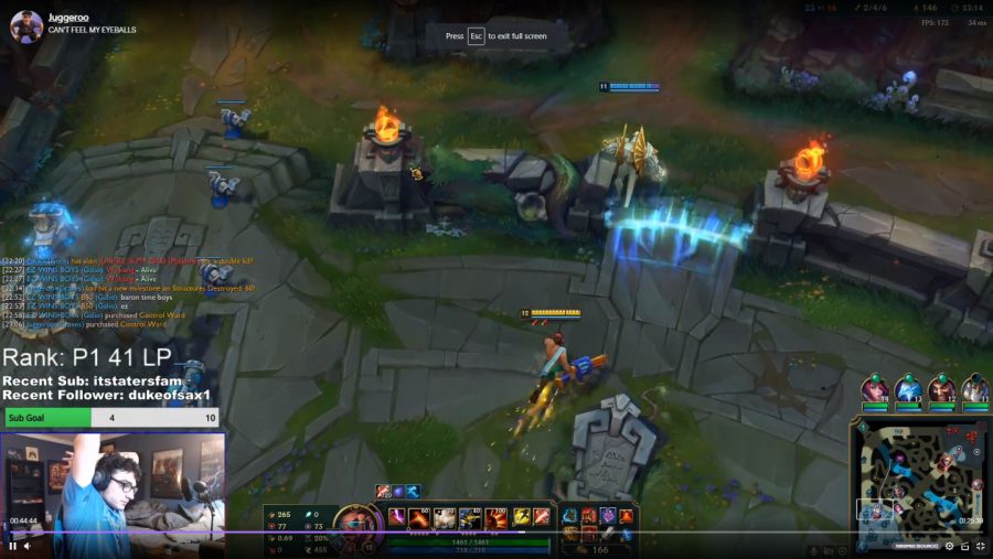 Senior Jacob Seefried streams League of Legends duo queue ranked with junior Alex Macauley. 