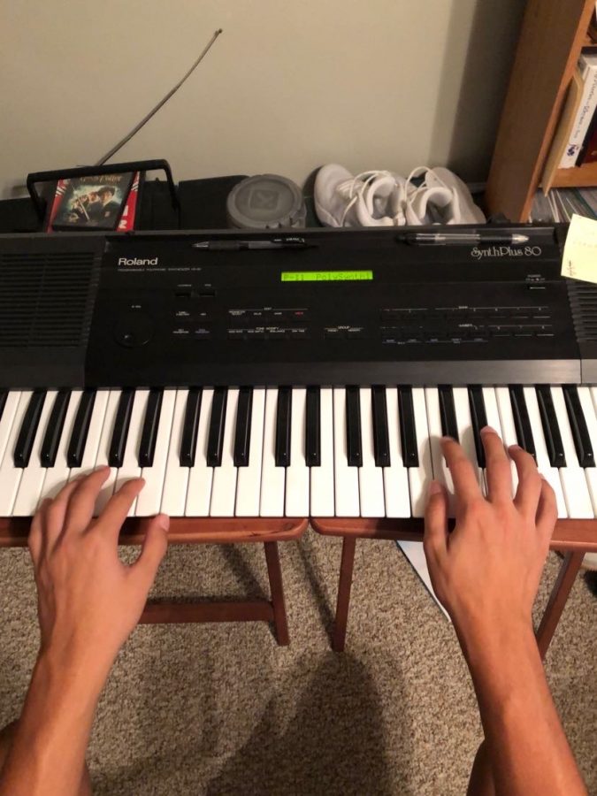 Later at night, Burgess decides to practice his keyboard. He does this as a hobby and to have fun. I play my piano probably once or twice a week, Burgess said.